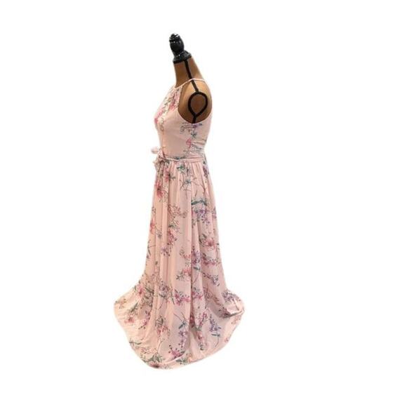 Monique Lhuillier “Daniela” Floral Sleeveless Maxi Gown in Pink – Size 14 - Picture 3 of 11